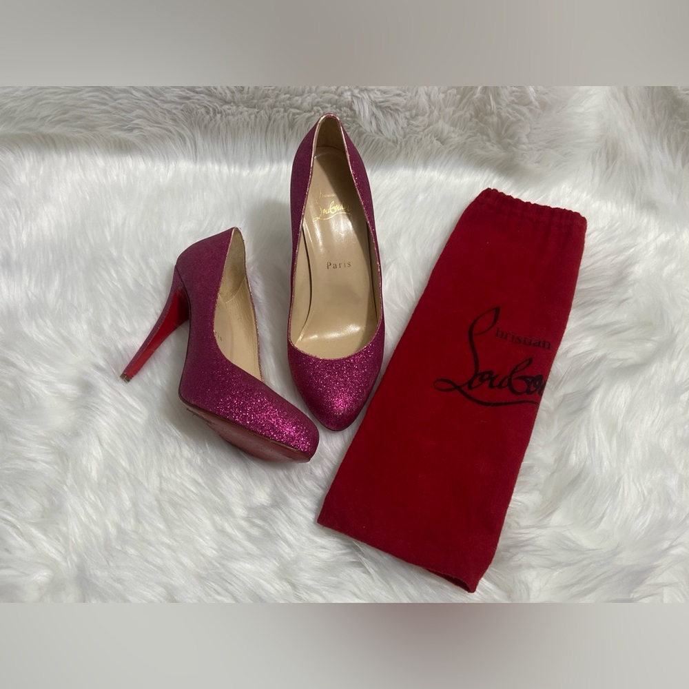 Christian Louboutin Glitter Heel Pumps